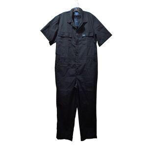 Hisea Work Coverall Men’s Large Black Short Sleeve Utility Jumpsuit Boilersuit